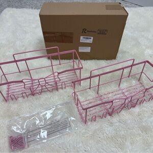 NEW Pink Bow Shower Caddy Shelves Bathroom Organizer - 2 pack